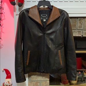 Vera Pelle Brown and Black Leather Jacket